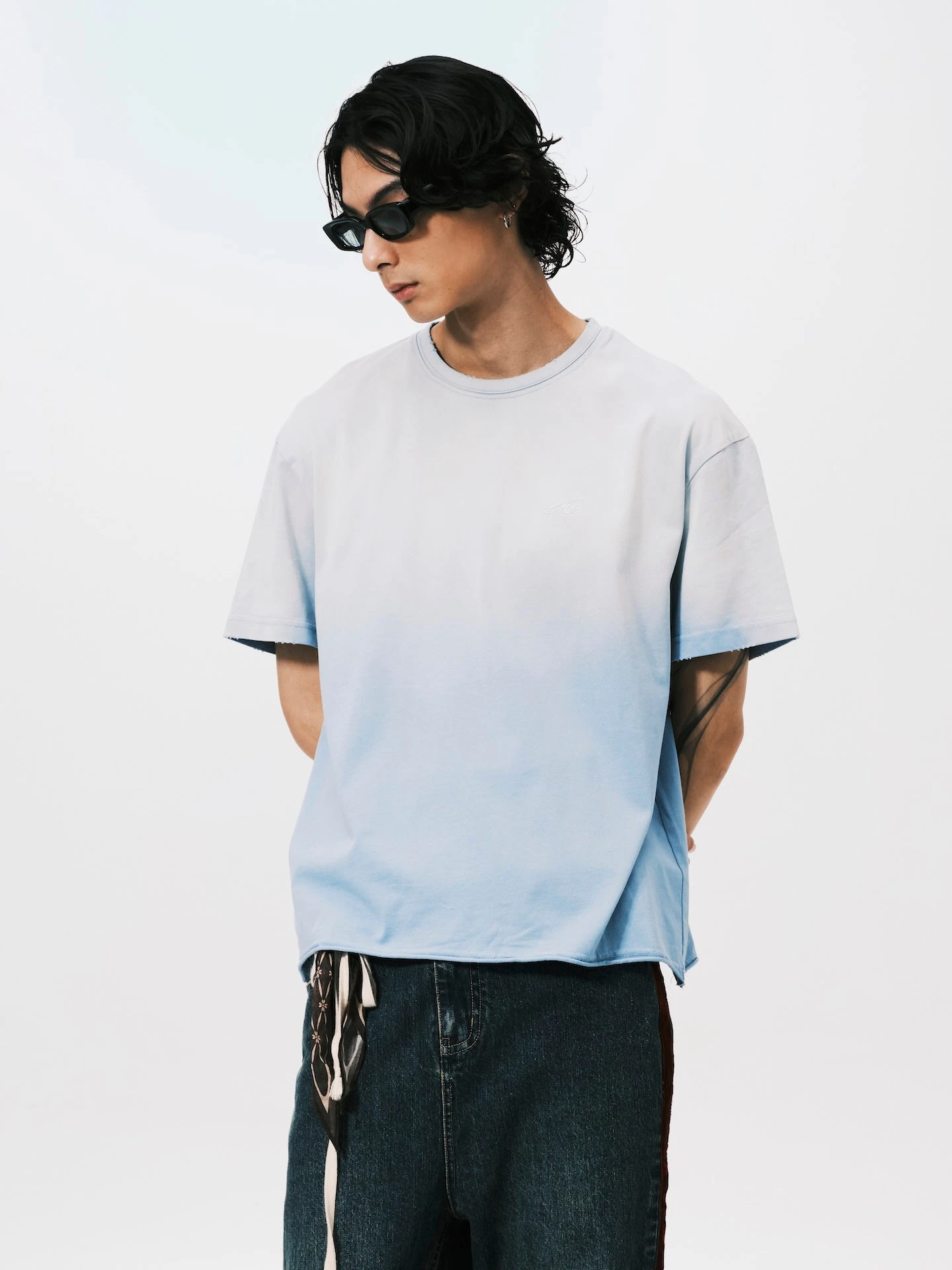 ANOWHEREMAN "A" BASIC T-SHIRT BLUE