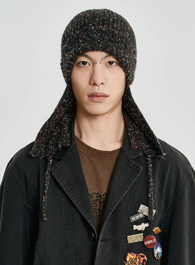AJOBYAJO Speckled Knit Trooper Hat