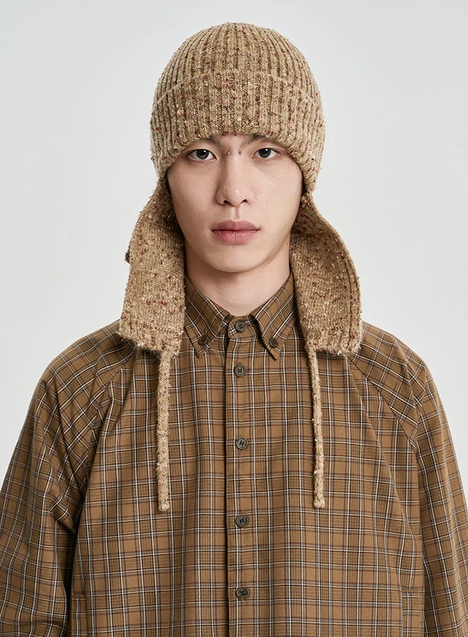 AJOBYAJO Speckled Knit Trooper Hat