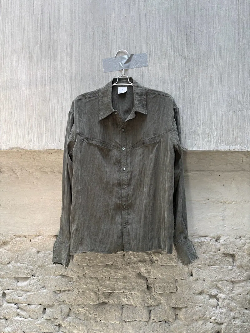 SILVER NINE Frayed Relaxed Double-Pocket Shirt 鬚邊寬鬆雙口袋襯衫(UNISEX) / FRAGMENTS-016-DG