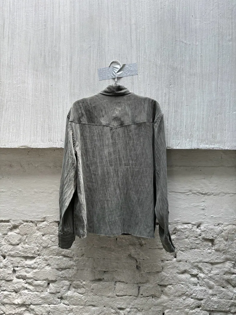 SILVER NINE Frayed Relaxed Double-Pocket Shirt 鬚邊寬鬆雙口袋襯衫(UNISEX) / FRAGMENTS-016-DG