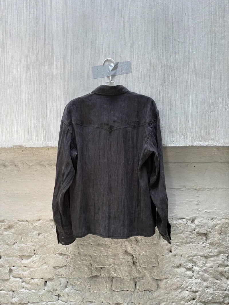SILVER NINE Frayed Relaxed Double-Pocket Shirt 鬚邊寬鬆雙口袋襯衫(UNISEX) / FRAGMENTS-016-BK
