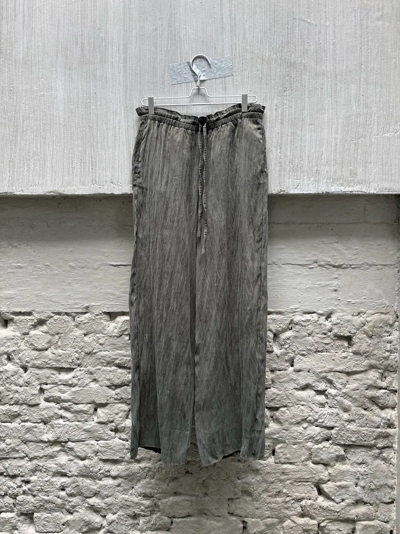 SILVER NINE Frayed Drawstring Wide-Leg Trousers 鬚邊抽繩落地長褲(UNISEX) / FRAGMENTS-017-DG