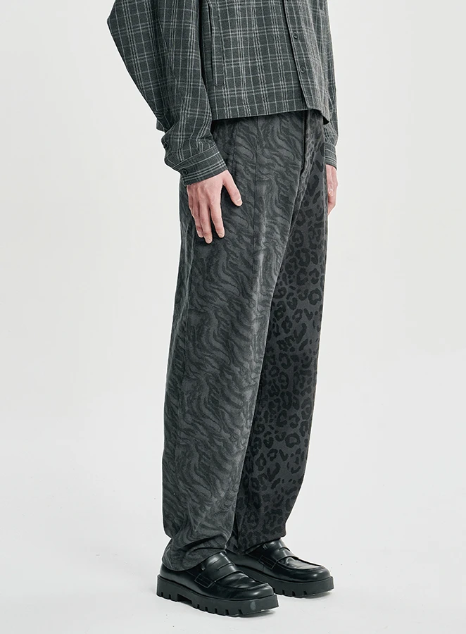 AJOBYAJO Washed Leopard Zebra Print Pants