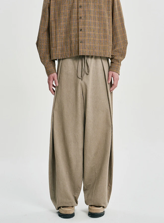 AJOBYAJO Cotton Twill One Tuck Pants