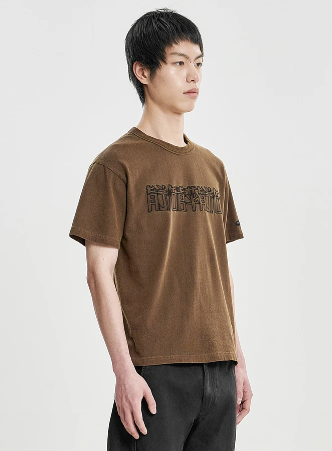 AJOBYAJO [RWK] CN Logo Washed T-Shirt
