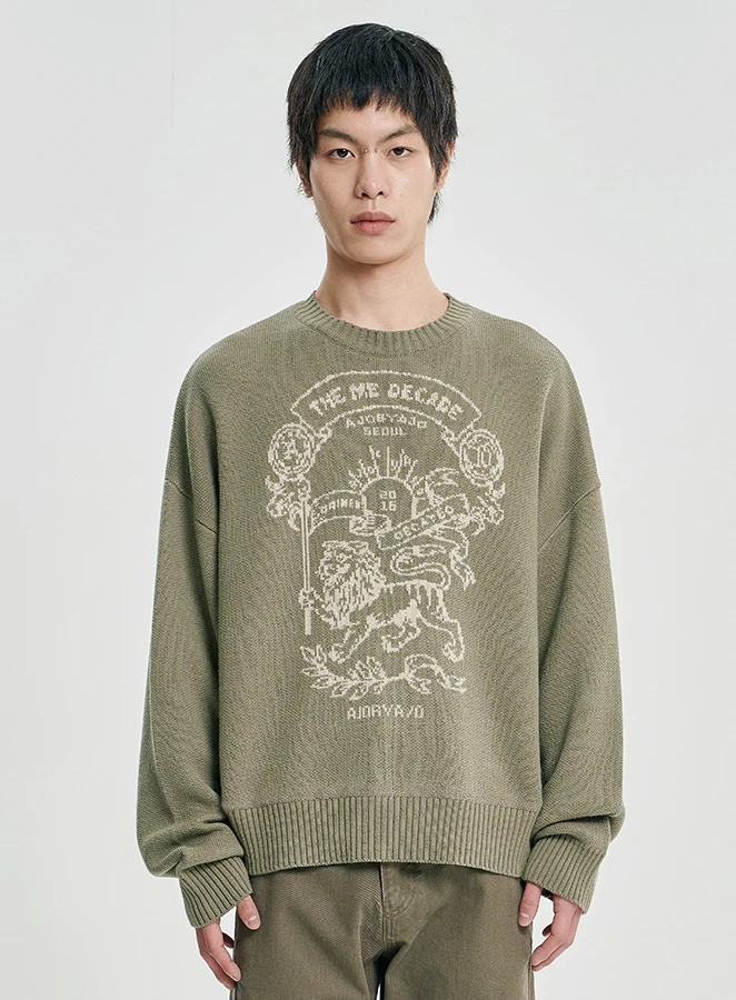 AJOBYAJO The Me Decade Emblem Jacquard Sweater