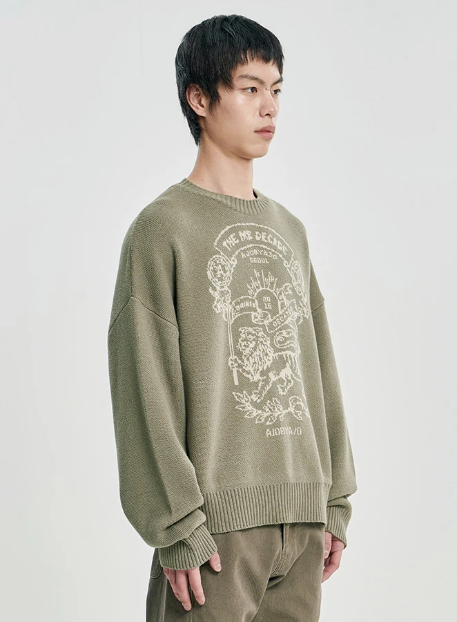 AJOBYAJO The Me Decade Emblem Jacquard Sweater