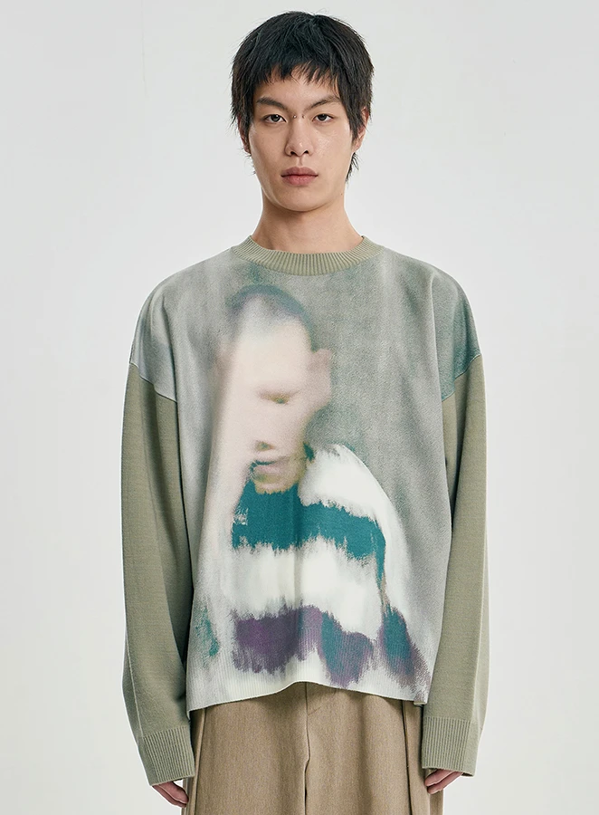 AJOBYAJO Jack a Dull Boy Watercolor Sweater