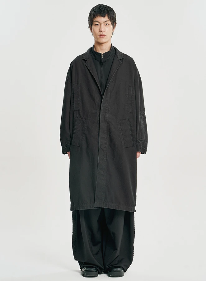 AJOBYAJO Washed Notched Collar Coat