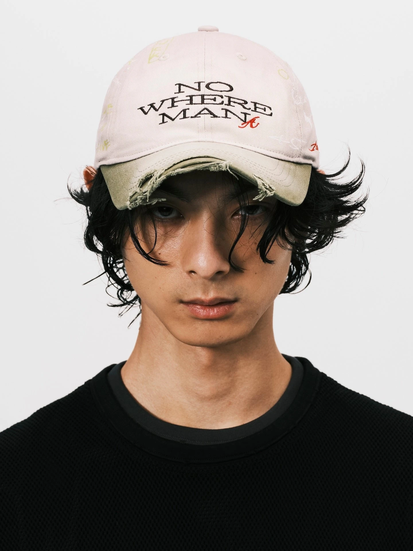 ANOWHEREMAN SKETCH RAW EDGE BASEBALL CAP