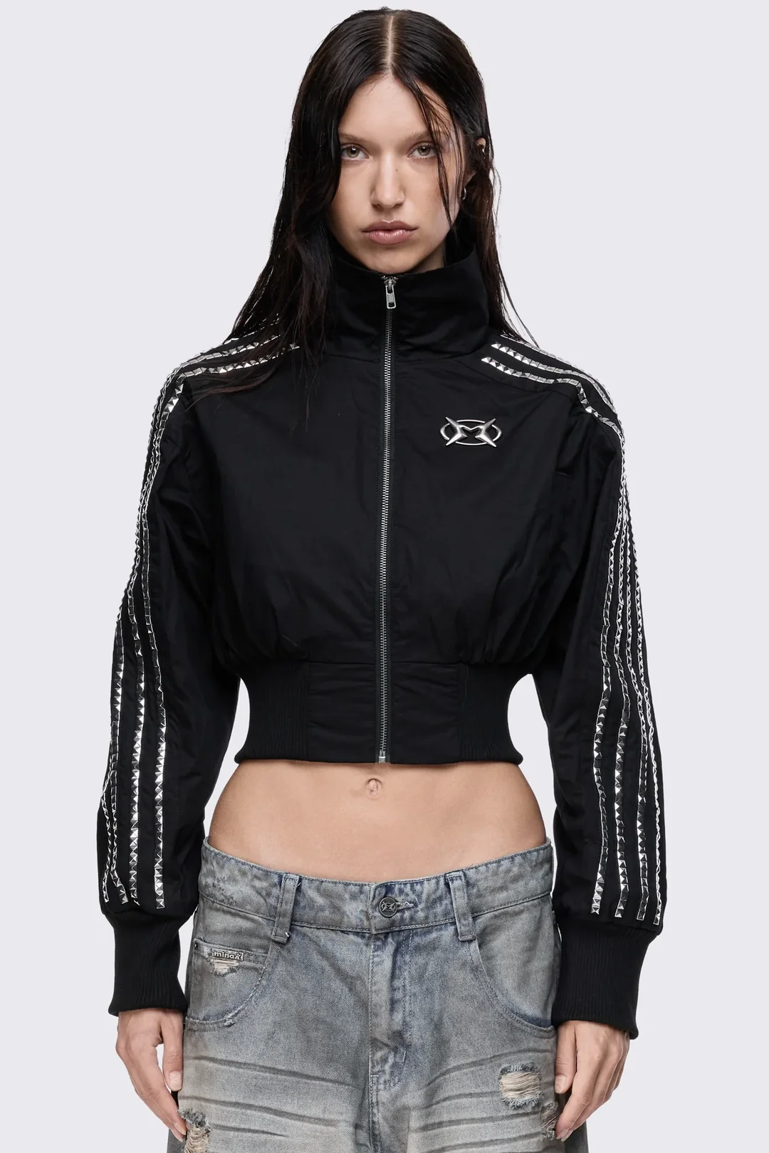 MINGA LONDON Aftershock Studded Windbreaker Jacket