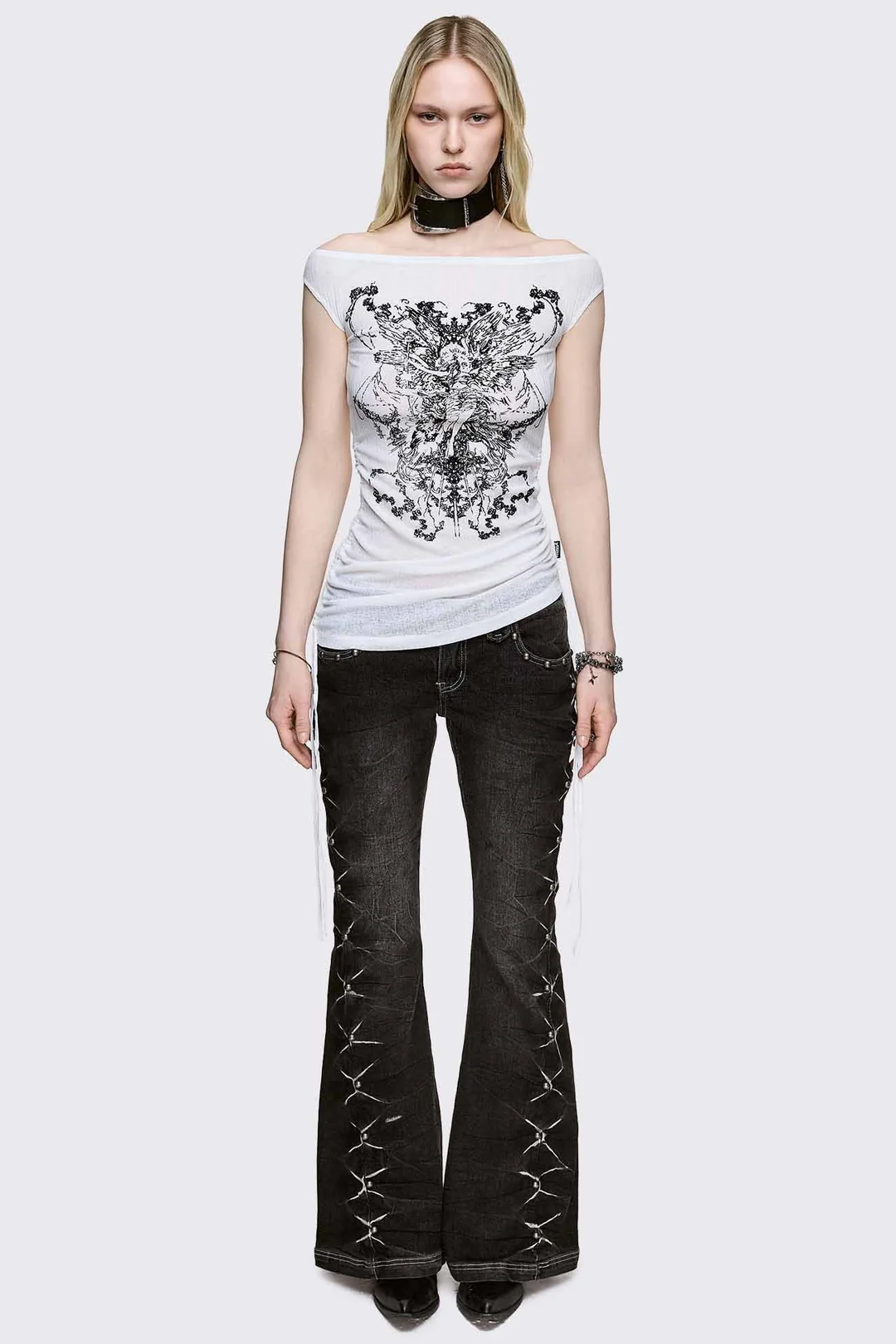 MINGA LONDON Forgive Me Not Boatneck Top