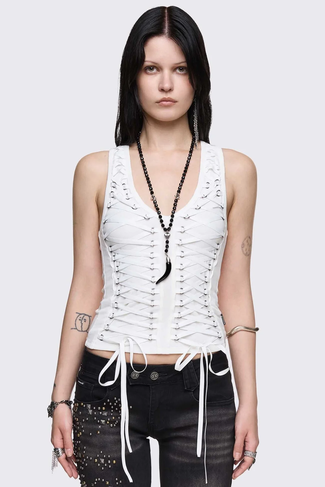 MINGA LONDON Courtney Lace-Up Top