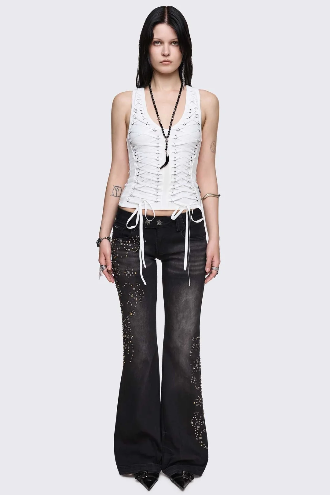 MINGA LONDON Courtney Lace-Up Top