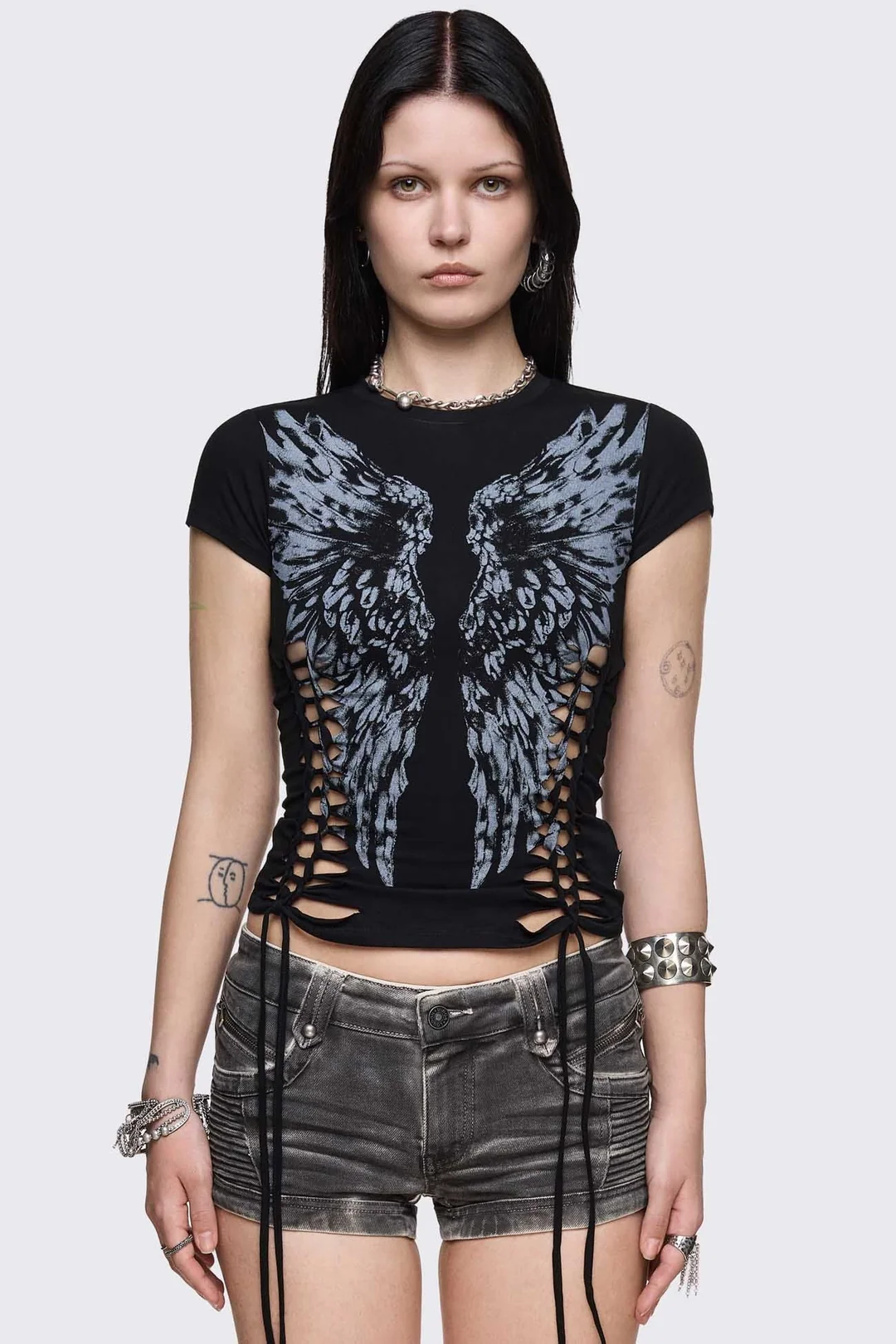 MINGA LONDON Dynasty Cut-Out Baby Tee