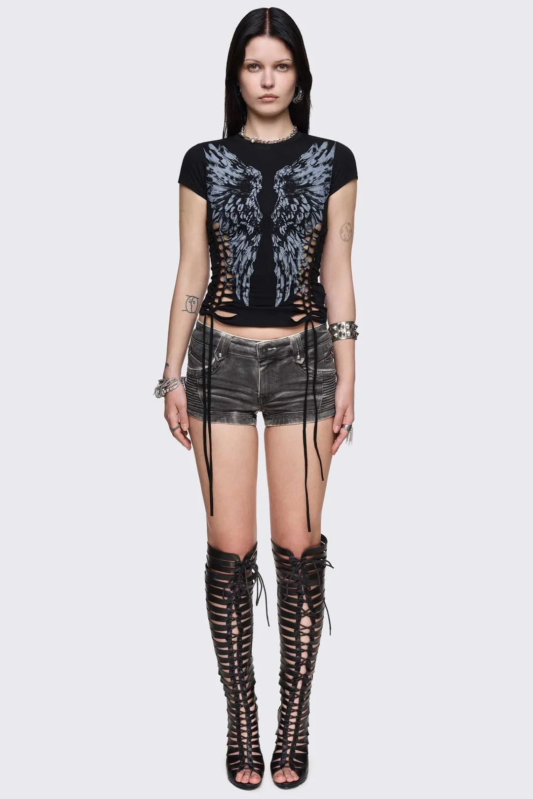 MINGA LONDON Dynasty Cut-Out Baby Tee