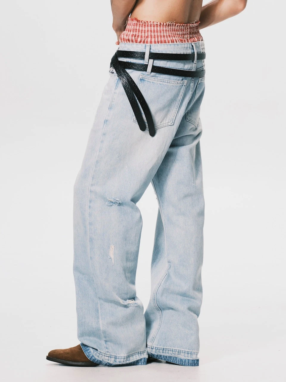 ANOWHEREMAN WASHED RELAXED STRAIGHT JEANS