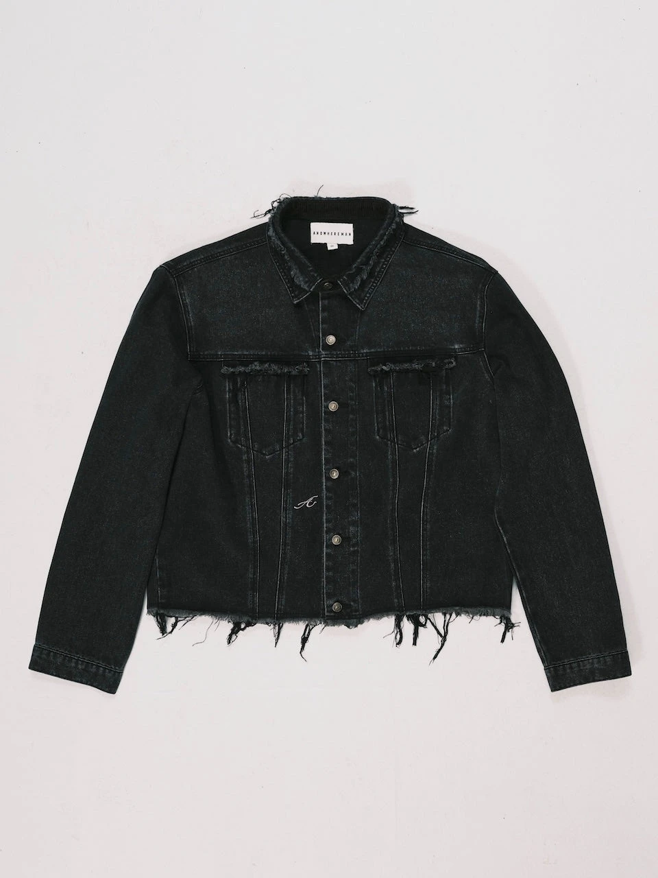 ANOWHEREMAN CROPPED DENIM JACKET
