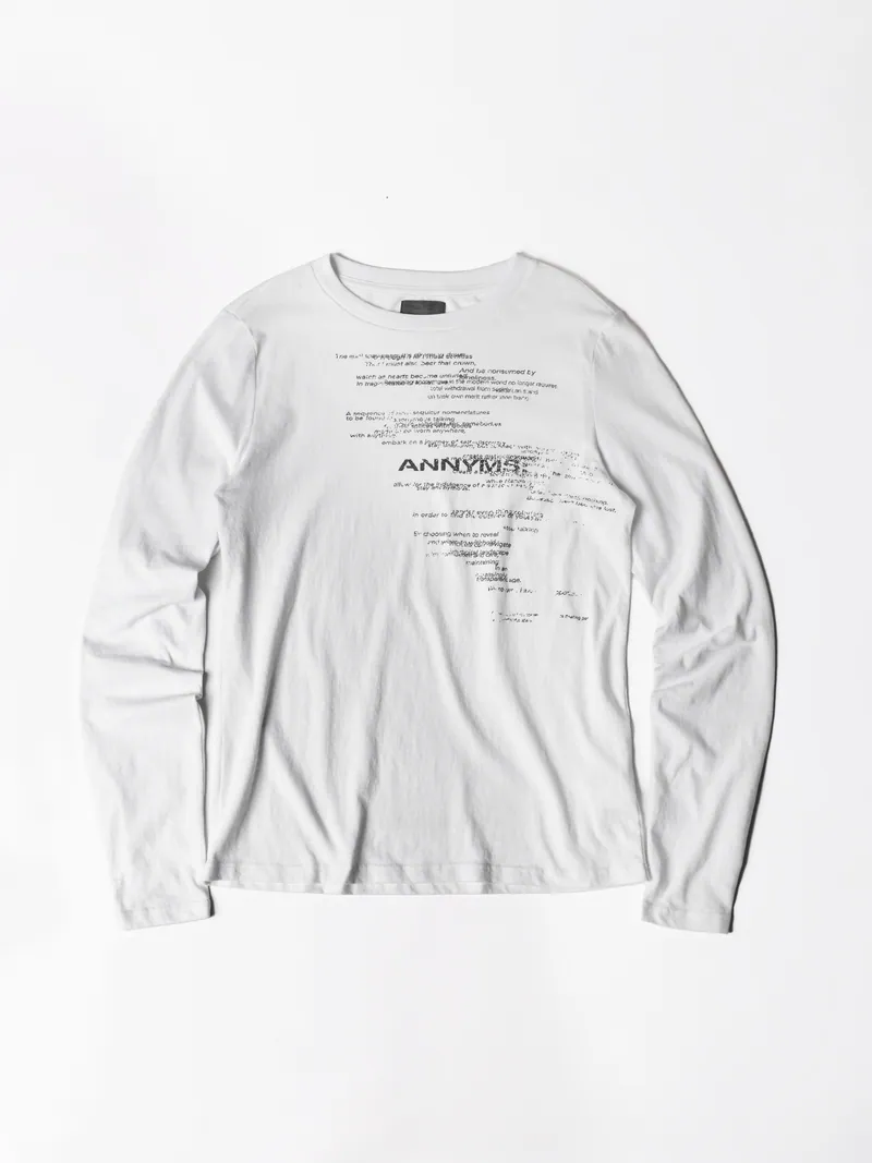 ANONYMOUS TALKING F26-LS01 Unwritten Letters Tee