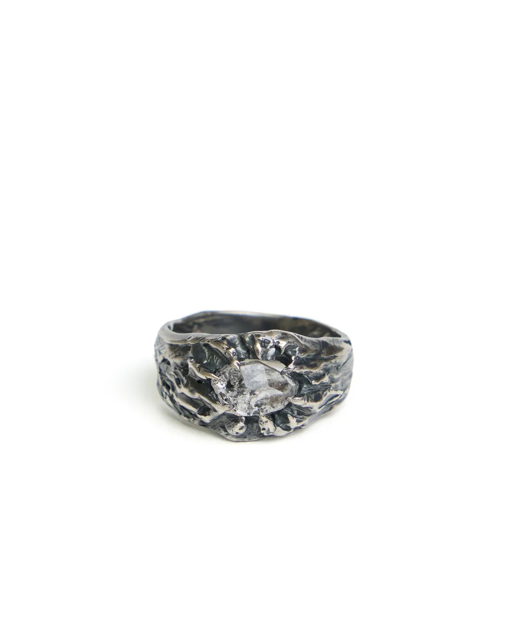 VACANT ES0198 Herkimer Diamond Silver Ring
