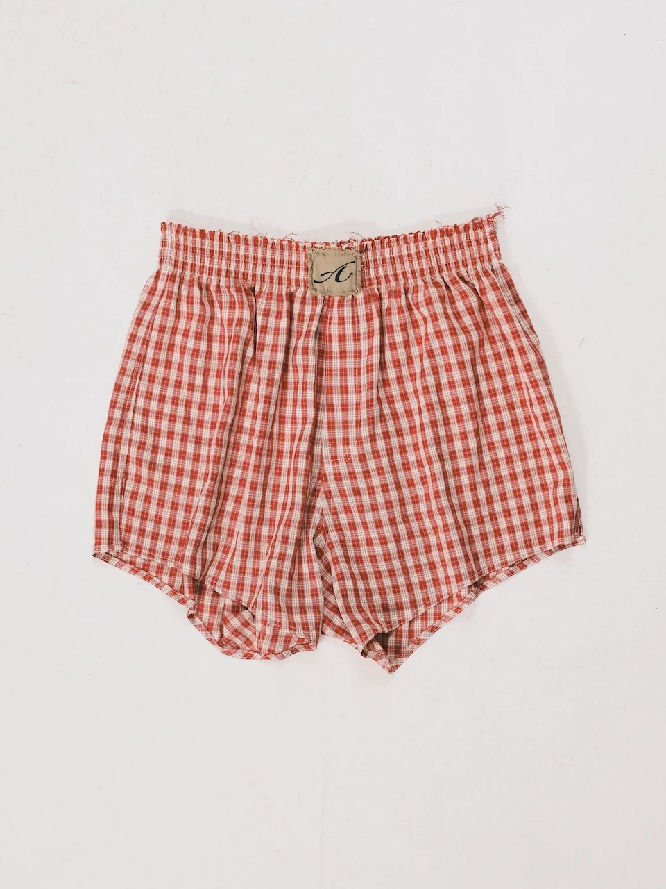 ANOWHEREMAN "A" PATCH CHECK BOXER RED
