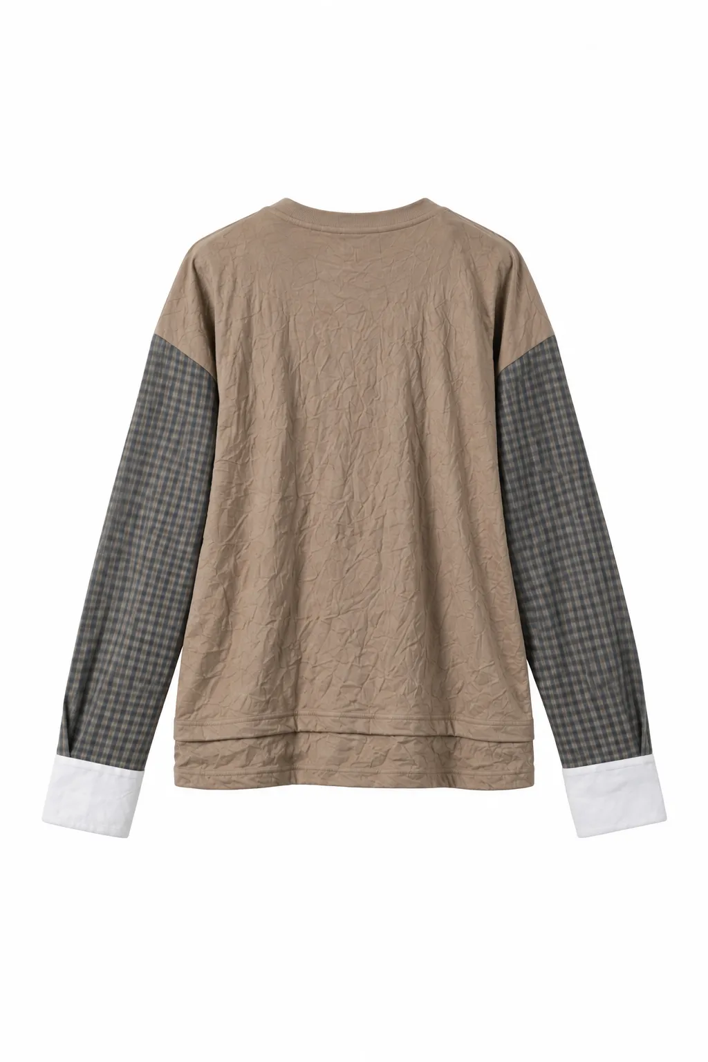 ASTER Plaid Hybrid Crewneck Top