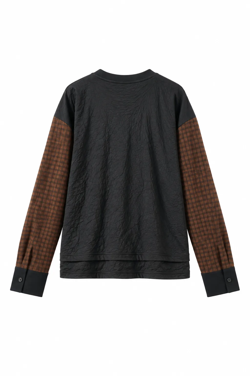 ASTER Plaid Hybrid Crewneck Top