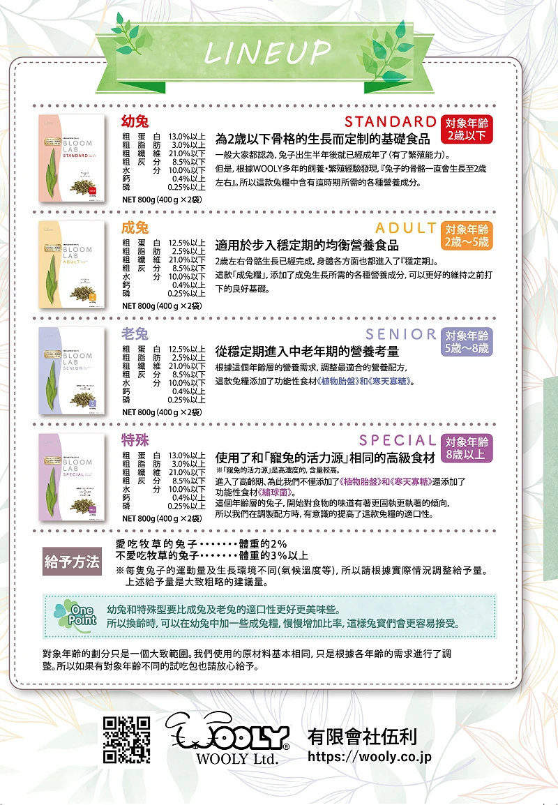 Wooly adult成兔飼料(2歲~5歲)
