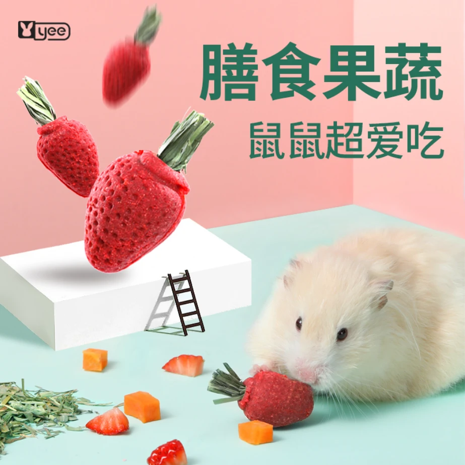 寵物鼠用迷你草莓造型磨牙點心