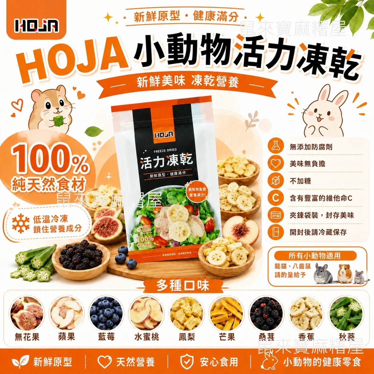 HOJA活力凍乾 無花果/蘋果/藍莓/水蜜桃/鳳梨/芒果/桑葚/香蕉/秋葵