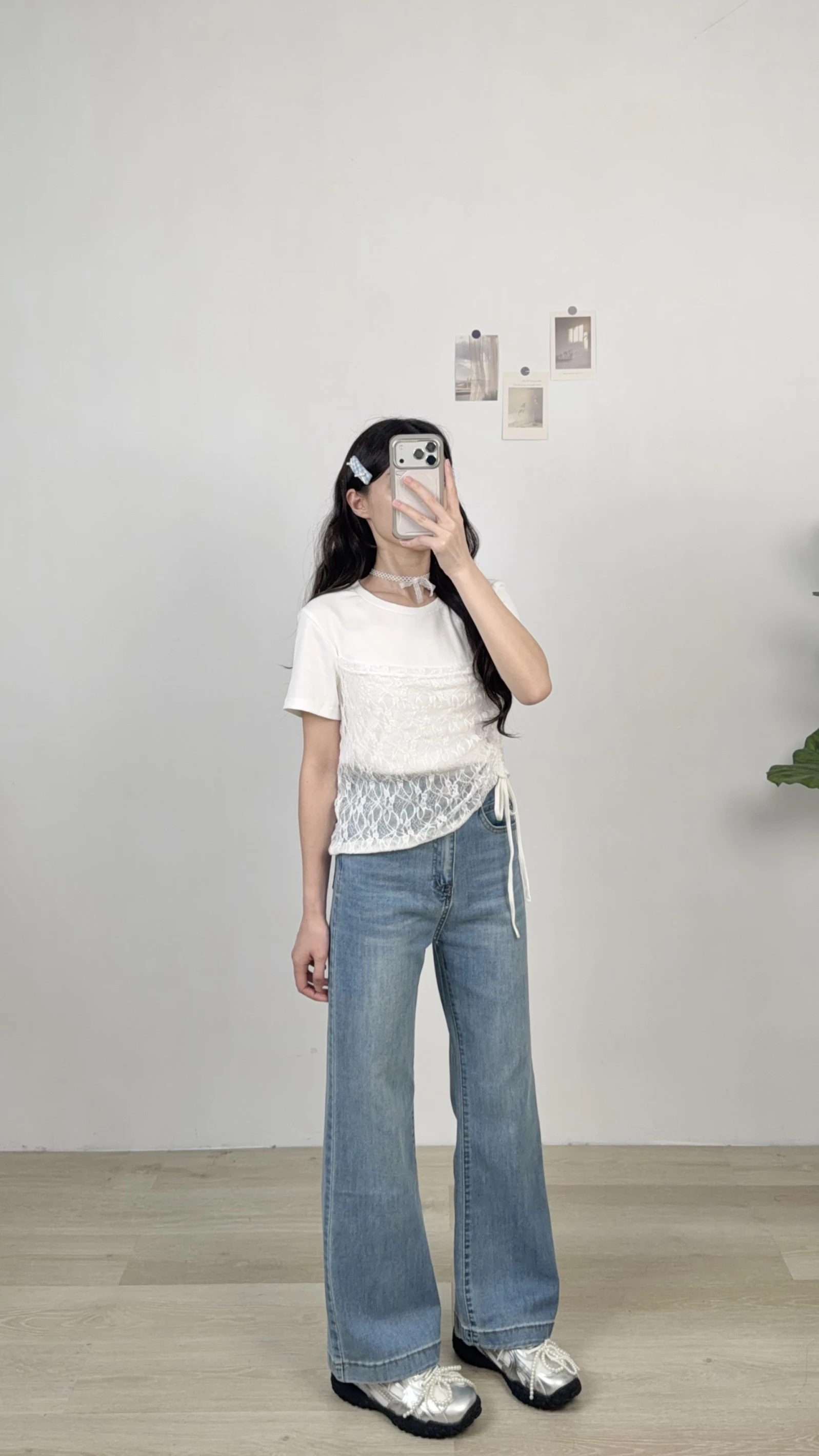 小隻女孩必買彈力微喇叭牛仔褲