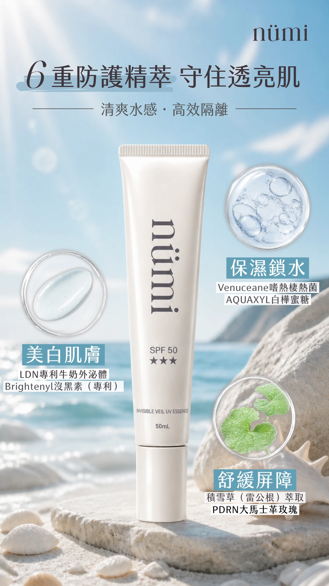 輕羽裸透防曬精華