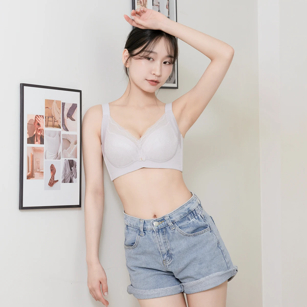 完美歸位｜漸層網紗記憶包覆軟鋼圈內衣（淺紫色）