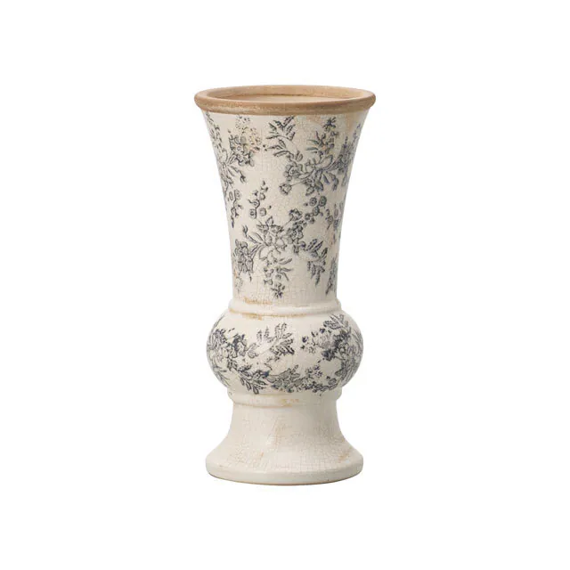 CL-440-084-186 renoir復古黑色貼花歐風花器26H