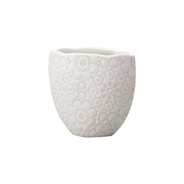 CL-120-197-152 Fine粉色浮雕花朵花器9H
