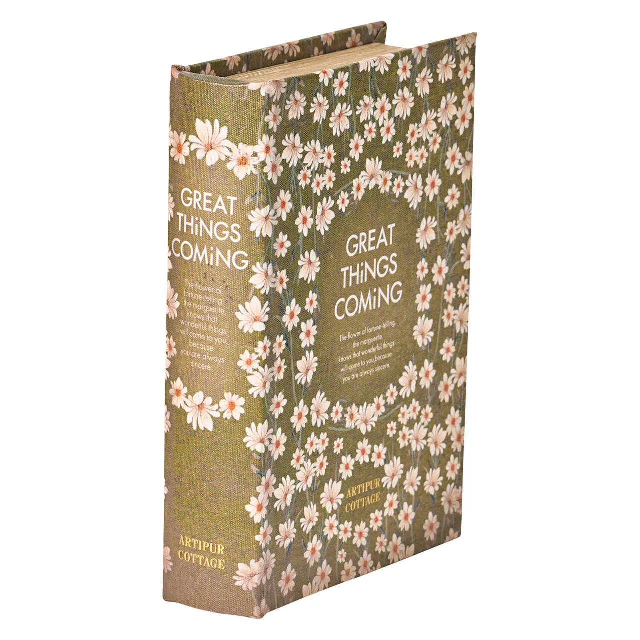 XY-20-047 兩用書本造型花器擺飾-大 綠雛菊