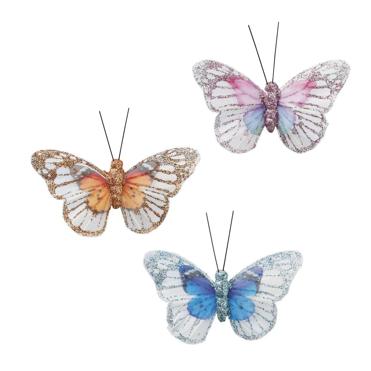 PO-6317 蝴蝶花插/6入 彩色