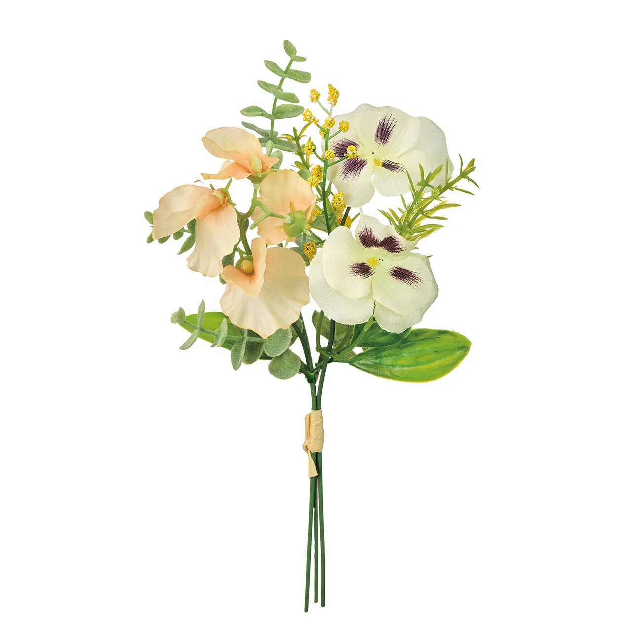 FM-8331-006 三色堇迷你花束 蜜桃白