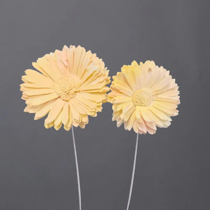 L-4358-524 索拉重瓣太陽花花插-綜合尺寸(噴漆) 粉彩黃