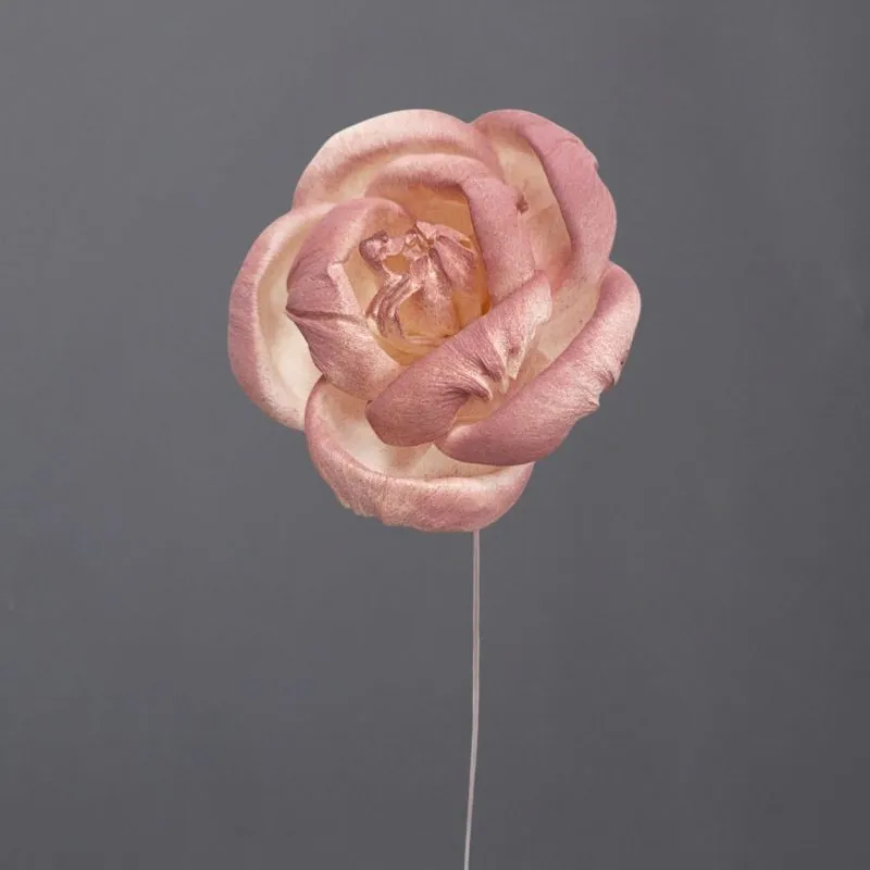 L-3696-146 索拉梔子花花插(噴漆) 微醺粉