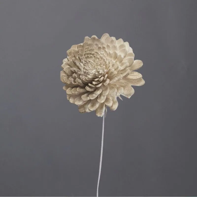 L-3394-929 索拉尖葉菊花插-小(噴漆) 復古金