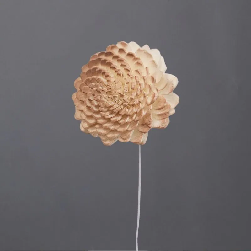 L-3394-844 索拉尖葉菊花插-小(噴漆) 焦糖棕