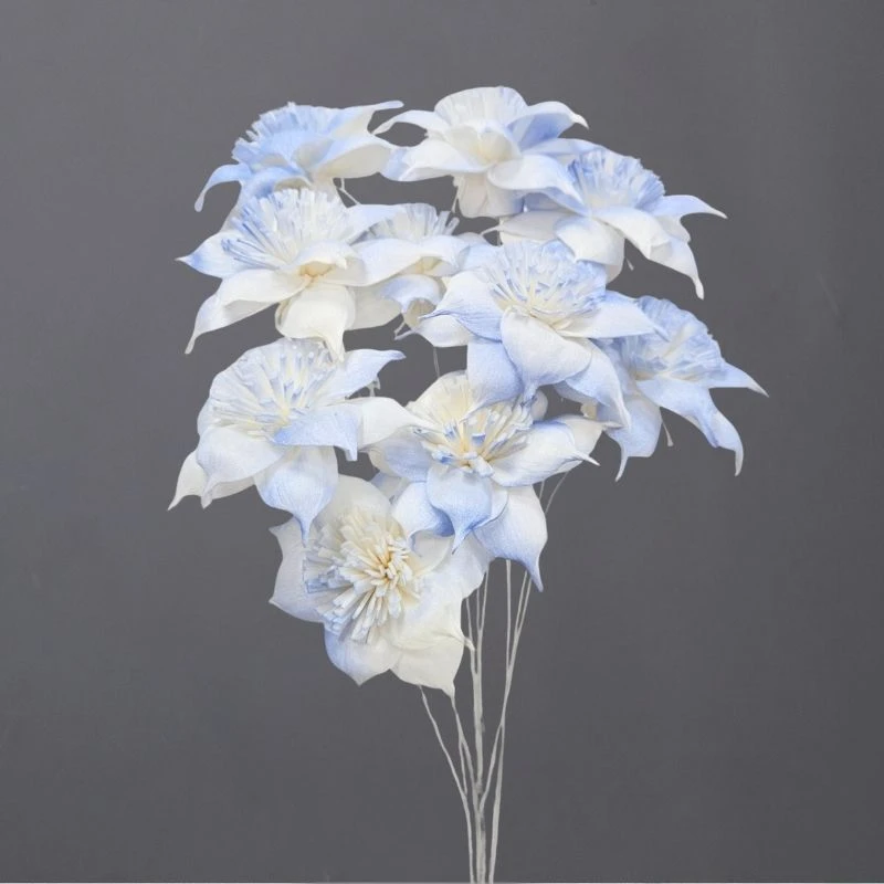 L-3596-691 索拉扶桑花花插(噴漆) 月光藍珠光