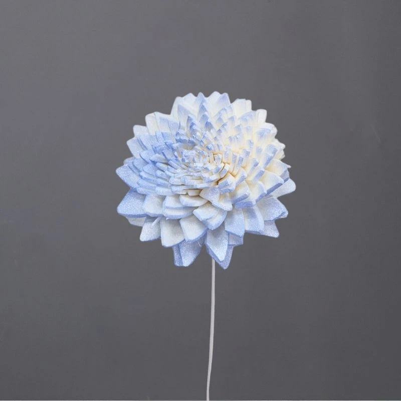 L-3394-691 索拉尖葉菊花插-小(噴漆) 月光藍珠光