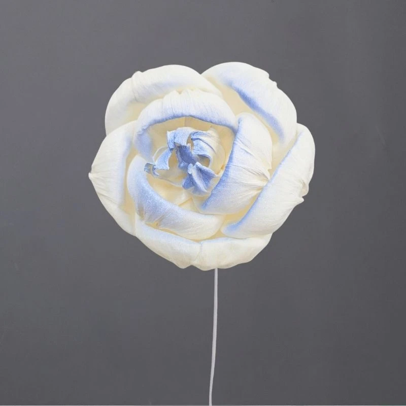 L-3696-698 索拉梔子花花插(噴漆) 月光藍珠光腮紅