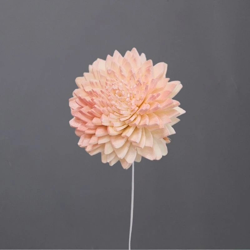 L-3394-194 索拉尖葉菊花插-小(噴漆) 月櫻粉珠光