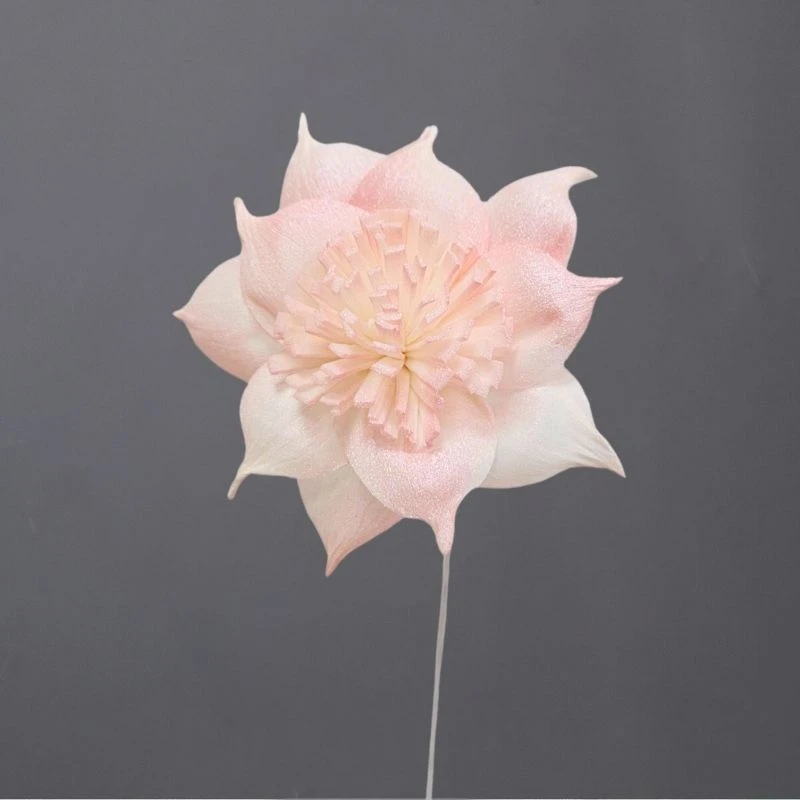 L-3596-194 索拉扶桑花花插(噴漆) 月櫻粉珠光