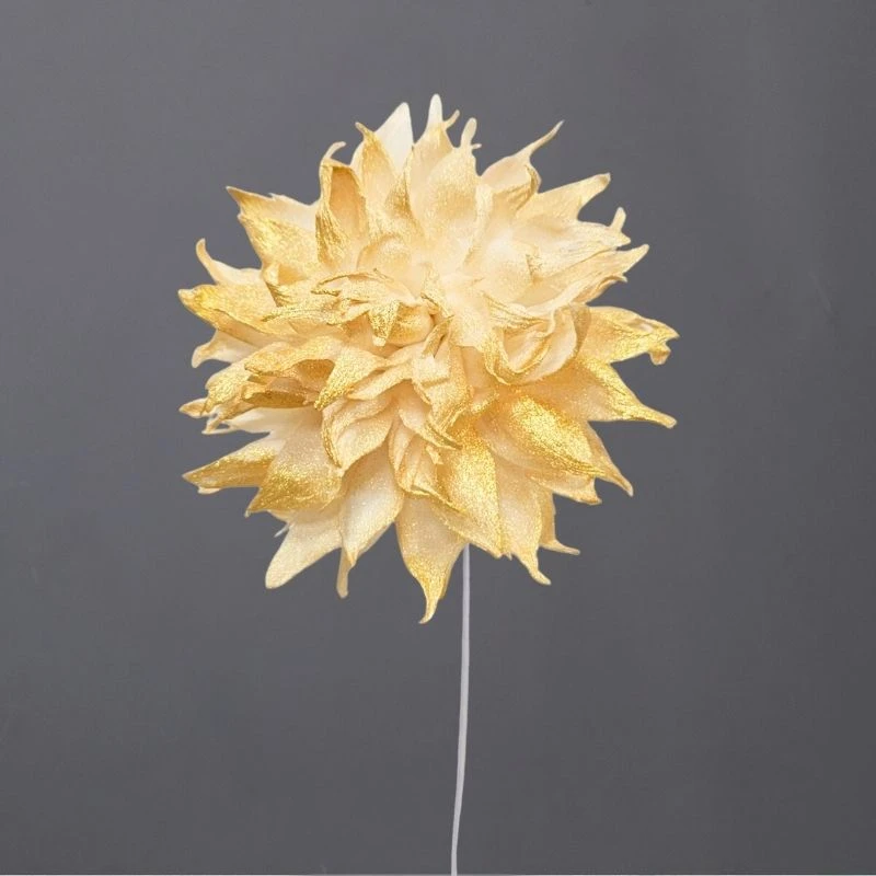 L-3496-880 索拉大理花花插(噴漆) 流沙金珠光