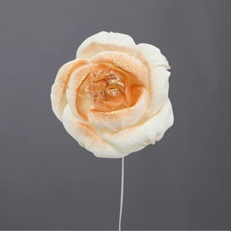 L-3696-858 索拉梔子花花插(噴漆) 暮光銅珠光腮紅